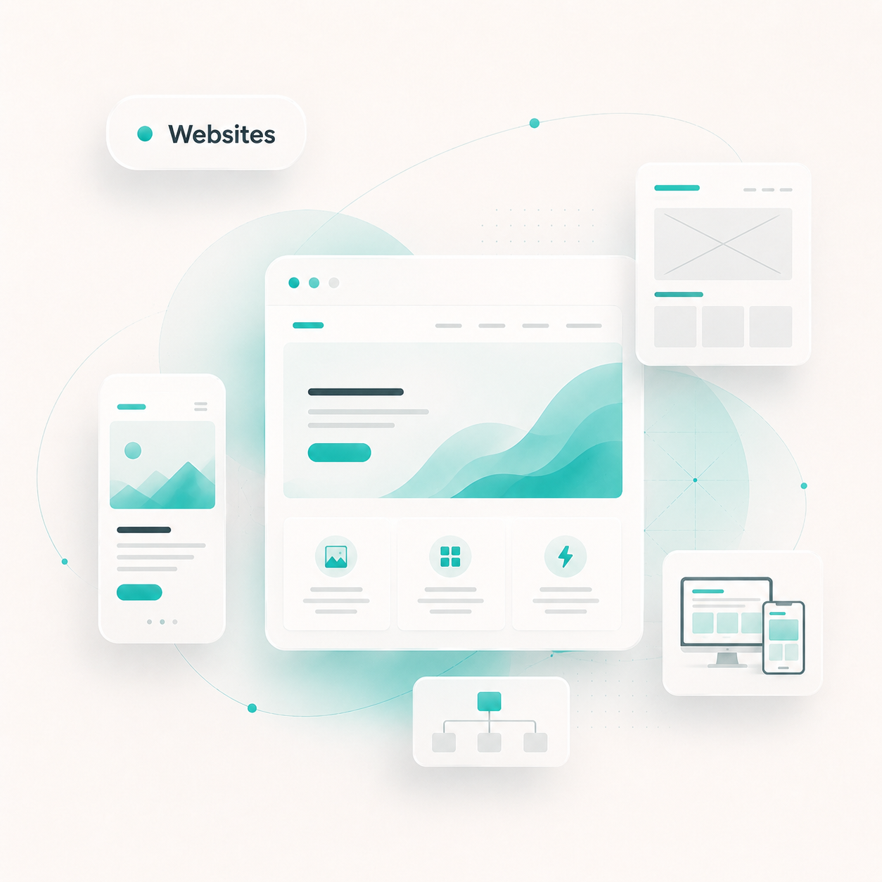 Website and responsive landing page visual